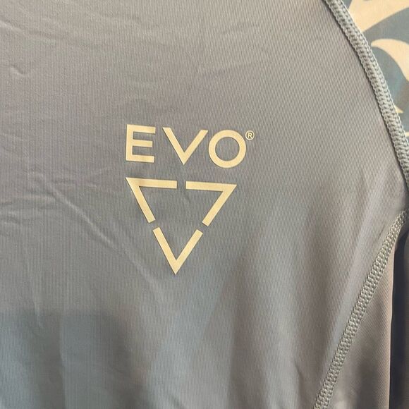 EVO Rashguard Long Sleeve SPF Swim Shirt Blue Zebra Print Large Performance - Picture 6 of 11